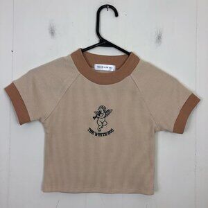 The White Egg Ribbed Crop Top Sz XS